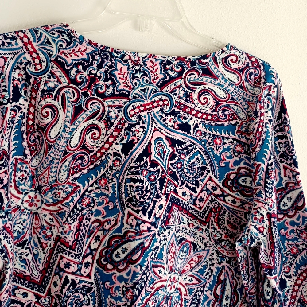 Talbots Crewneck Tee - Scrolling Paisley, Size XLp - Picture 10 of 16